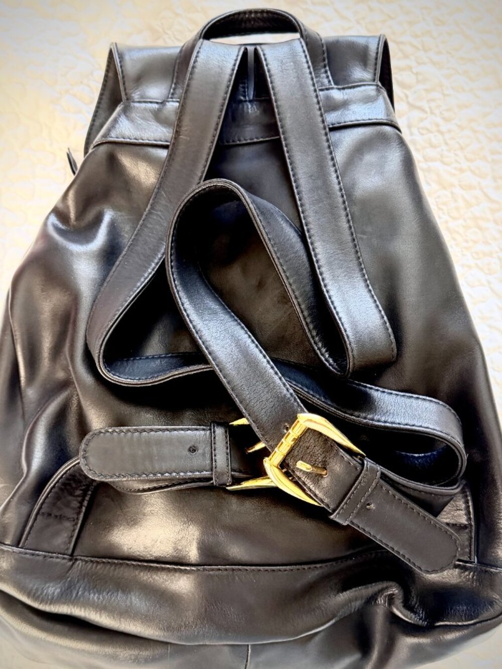 GIANNI VERSACE NEW LARGE BLACK LEATHER "MEDUSA" BACKPACK - Picture 6 of 15